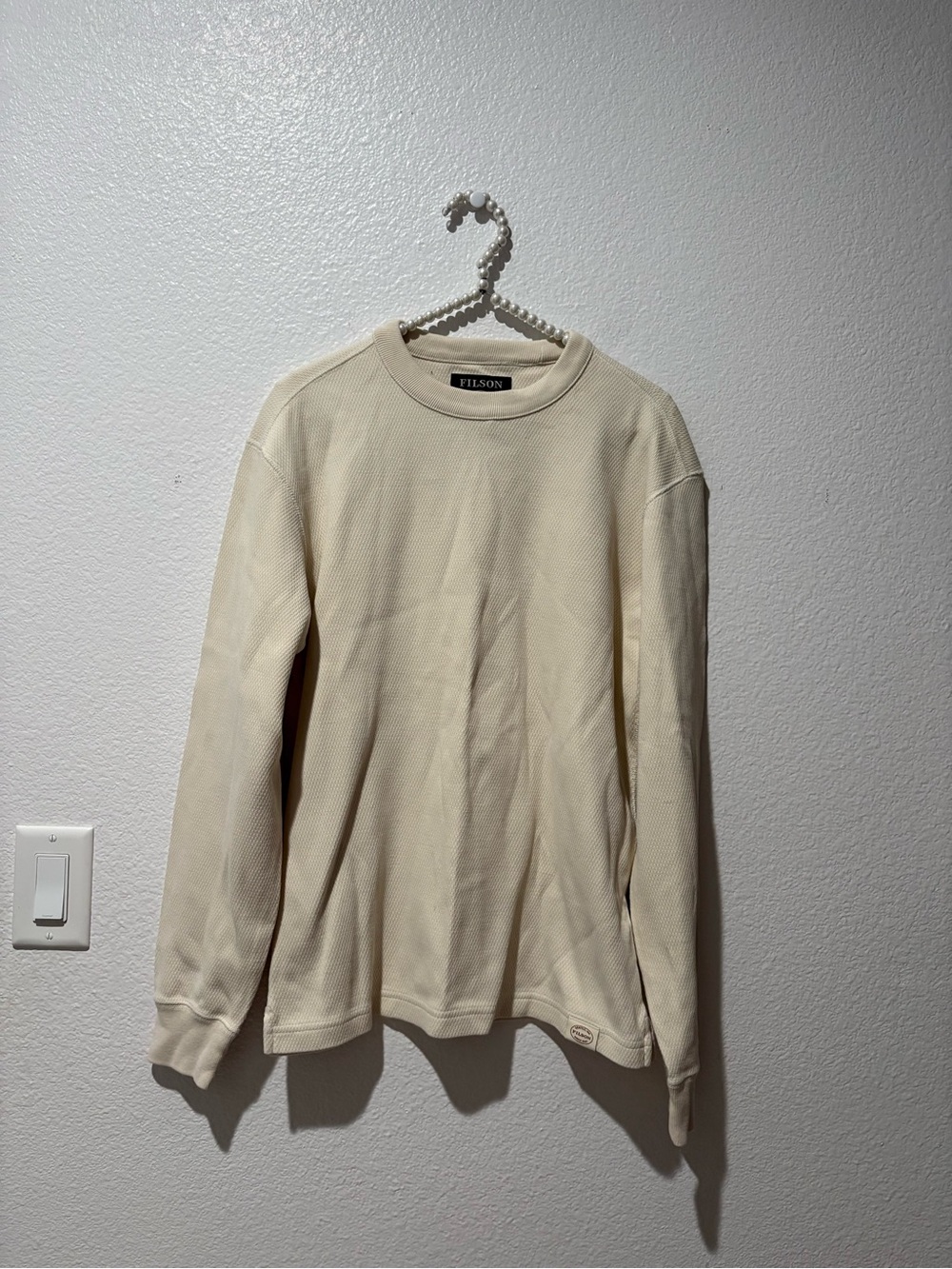 Filson small Men's Cream Thermal Long-Sleeve shirt